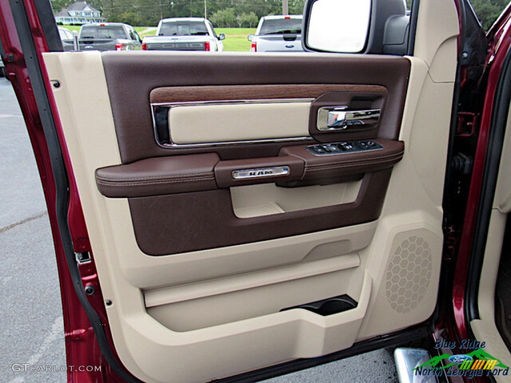 2018 1500 Laramie Crew Cab 4x4 - Delmonico Red Pearl / Canyon Brown/Light Frost Beige photo #10
