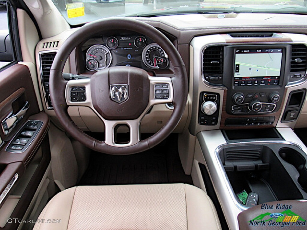 2018 1500 Laramie Crew Cab 4x4 - Delmonico Red Pearl / Canyon Brown/Light Frost Beige photo #15