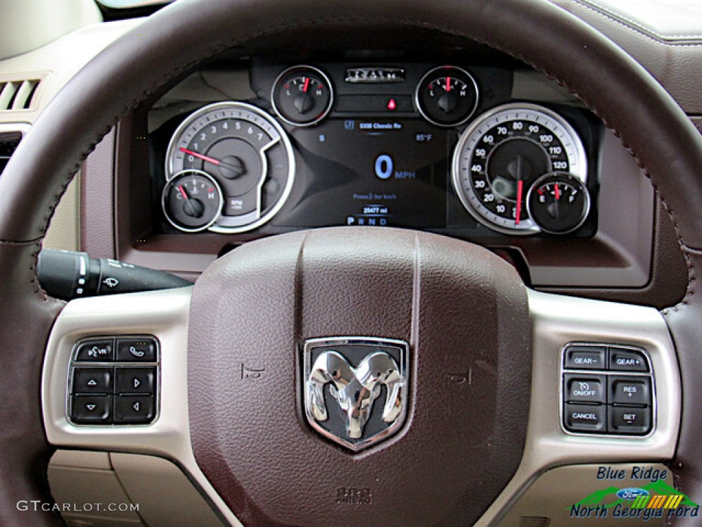 2018 1500 Laramie Crew Cab 4x4 - Delmonico Red Pearl / Canyon Brown/Light Frost Beige photo #17