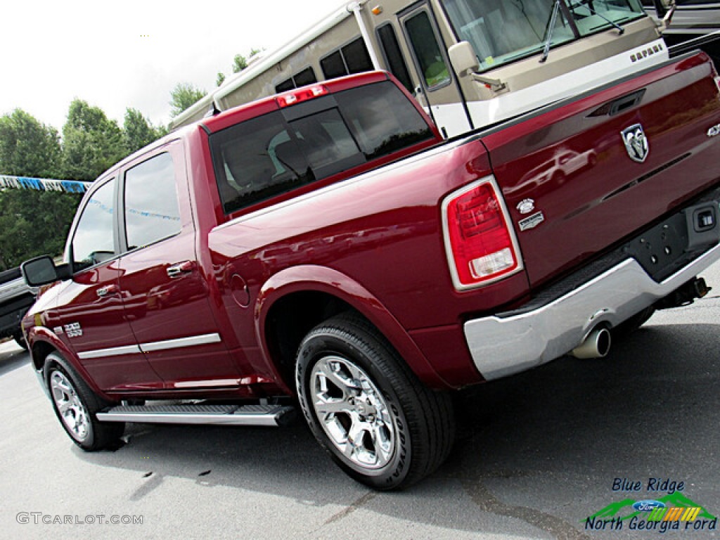 2018 1500 Laramie Crew Cab 4x4 - Delmonico Red Pearl / Canyon Brown/Light Frost Beige photo #30
