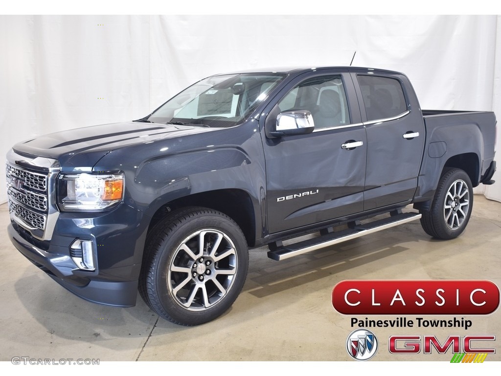2021 Canyon Denali Crew Cab 4WD - Hunter Metallic / Cocoa/Dark Atmosphere photo #1