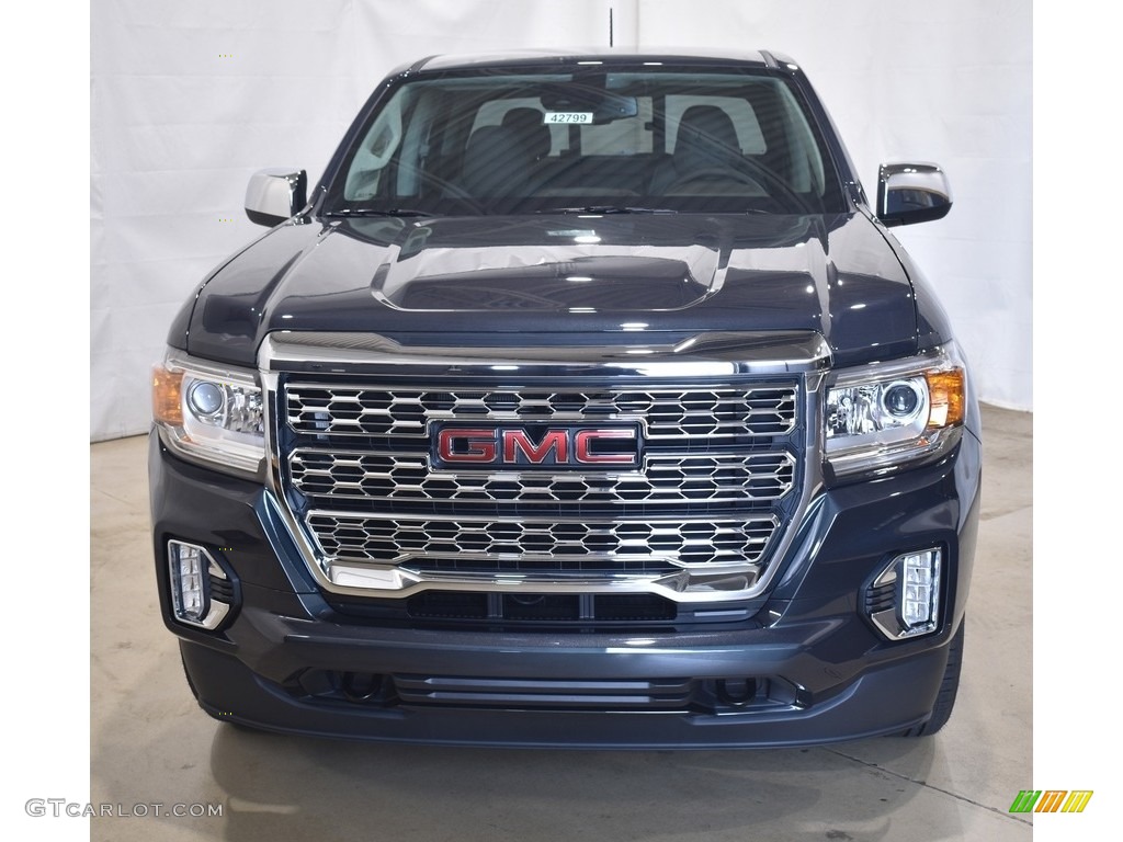 2021 Canyon Denali Crew Cab 4WD - Hunter Metallic / Cocoa/Dark Atmosphere photo #4