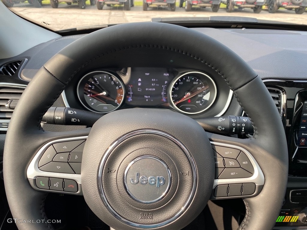 2021 Jeep Compass Latitude 4x4 Black Steering Wheel Photo #139572549