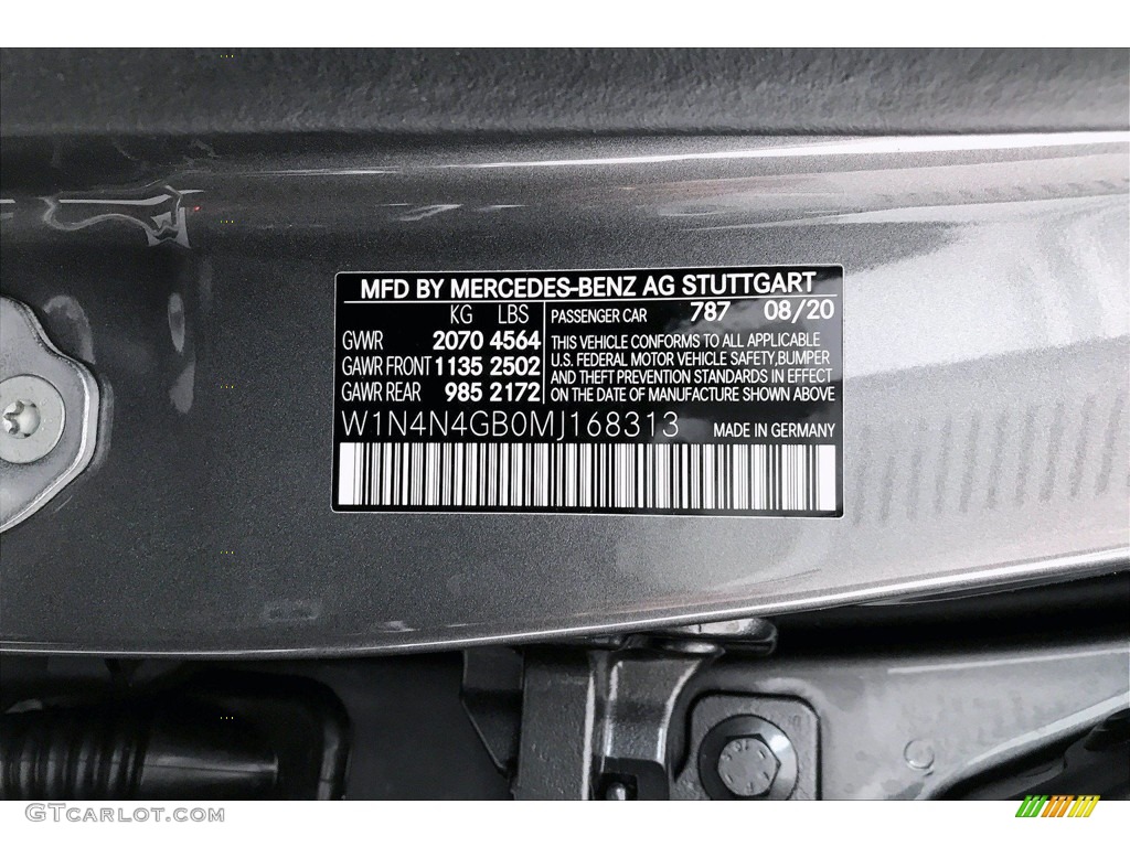 2021 GLA Color Code 787 for Mountain Grey Metallic Photo #139574739