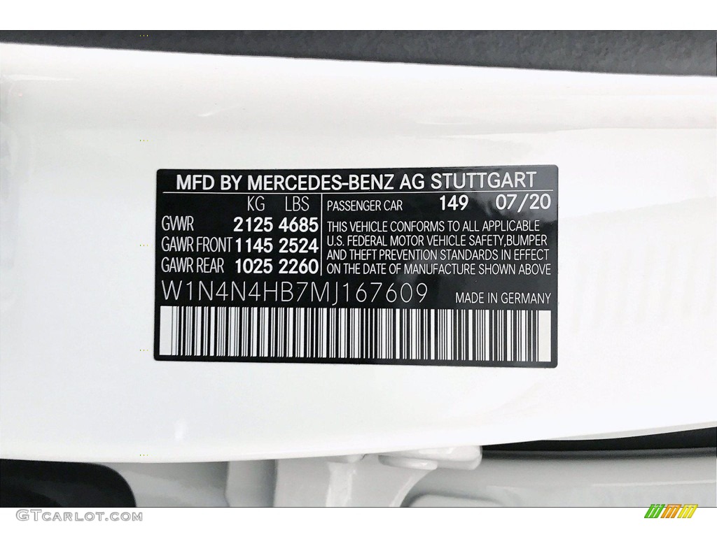2021 GLA Color Code 149 for Polar White Photo #139575054