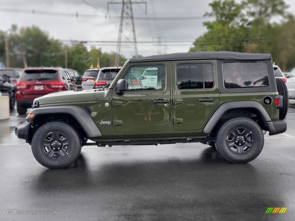Sarge Green 2021 Jeep Wrangler Unlimited Sport 4x4 Exterior Photo #139575321
