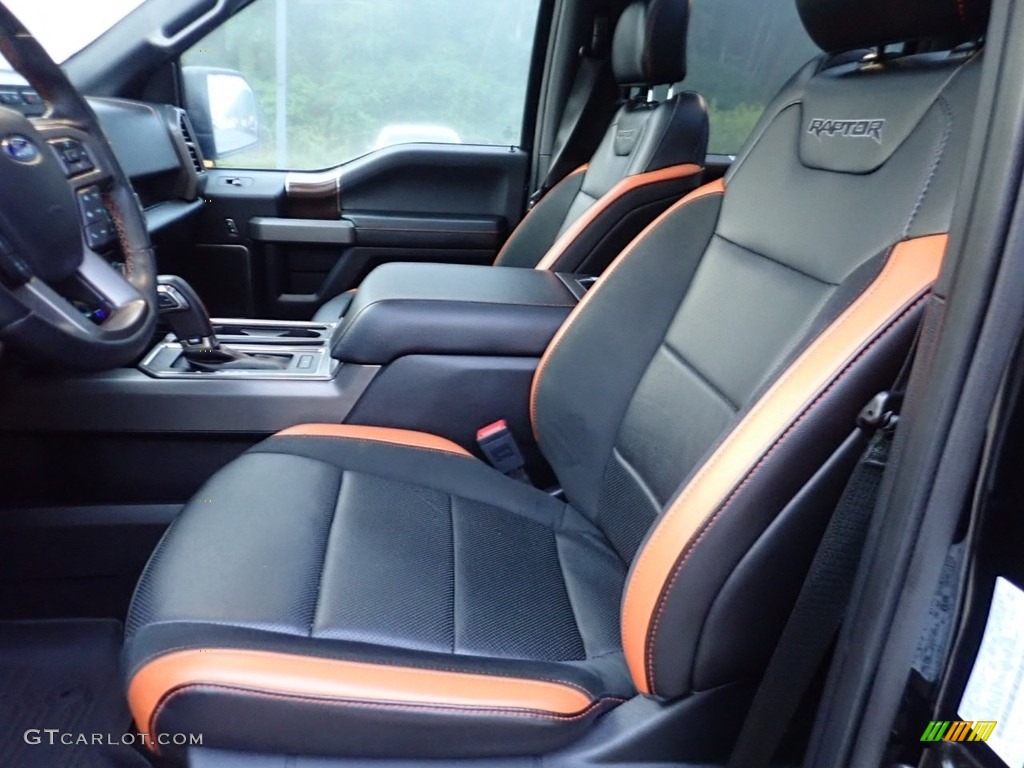 Raptor Black/Orange Accent Interior 2018 Ford F150 SVT Raptor SuperCrew 4x4 Photo #139578861