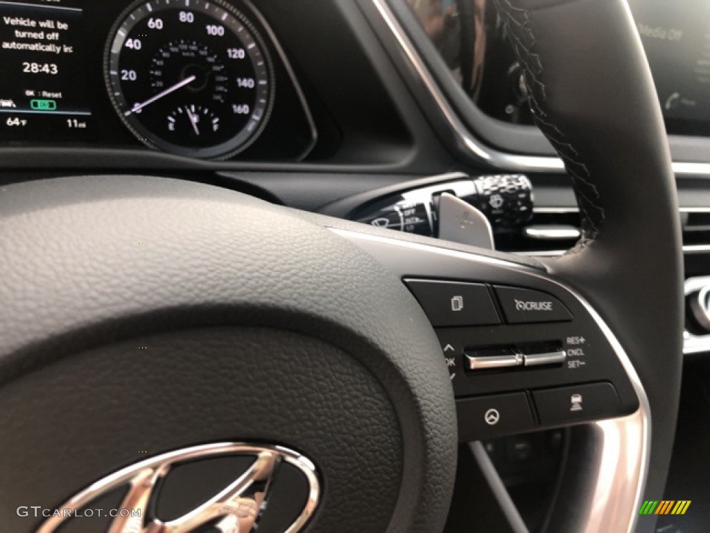2021 Hyundai Sonata SEL Hybrid Black Steering Wheel Photo #139579077