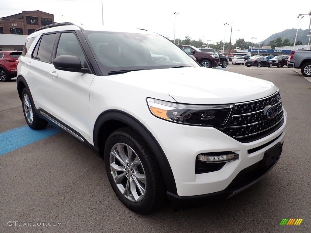 2020 Explorer XLT 4WD - Star White Metallic Tri-Coat / Ebony photo #3