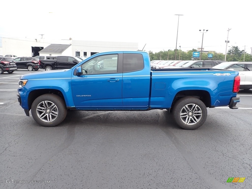 2021 Colorado WT Extended Cab 4x4 - Bright Blue Metallic / Jet Black/­Dark Ash photo #4