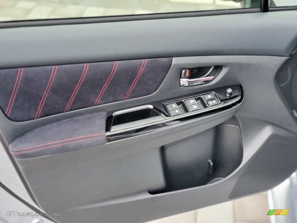 2020 Subaru WRX STI Black Ultra Suede/Carbon Black Door Panel Photo #139583781