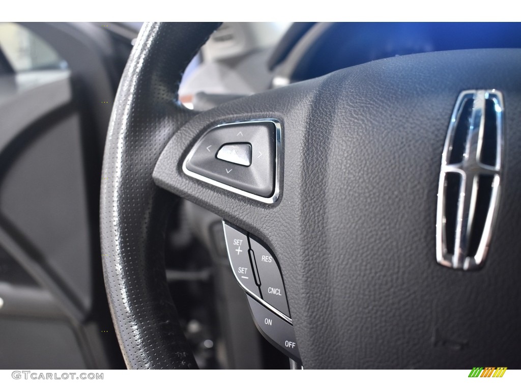 2014 Lincoln MKZ AWD Charcoal Black Steering Wheel Photo #139593827
