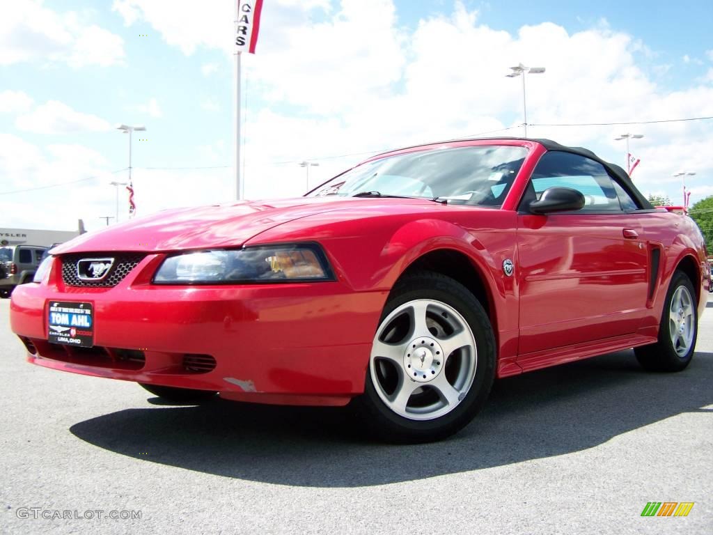 2004 Mustang V6 Convertible - Torch Red / Dark Charcoal photo #6