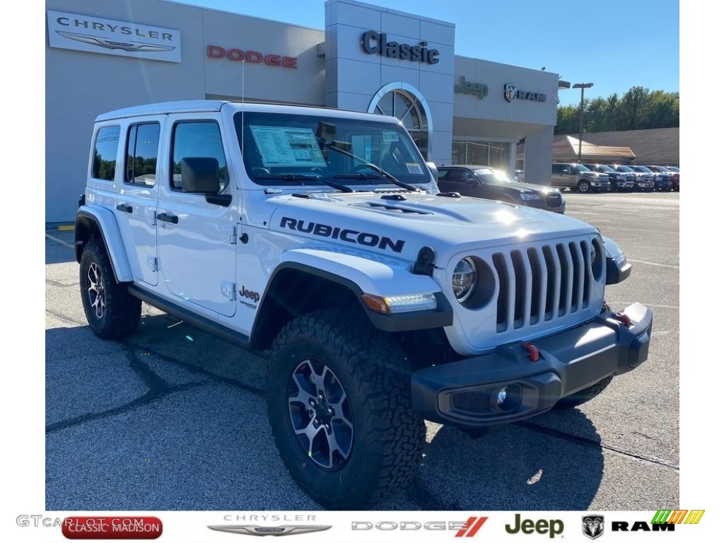 2021 Wrangler Unlimited Rubicon 4x4 - Bright White / Black photo #1