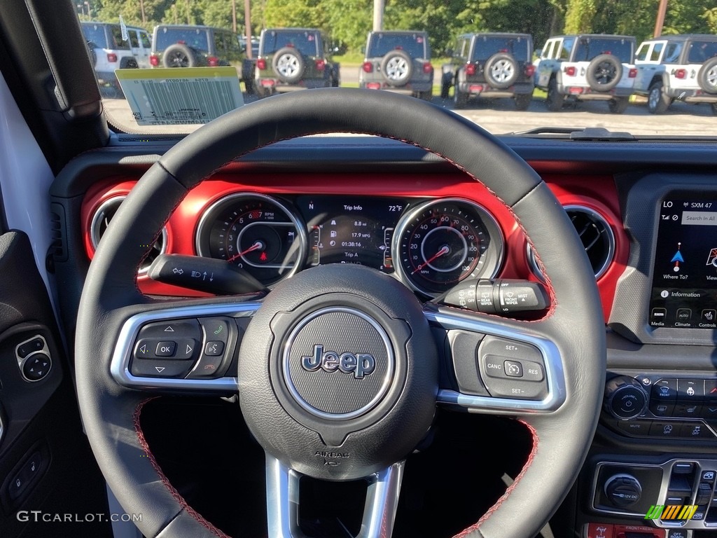 2021 Jeep Wrangler Unlimited Rubicon 4x4 Black Steering Wheel Photo #139600094