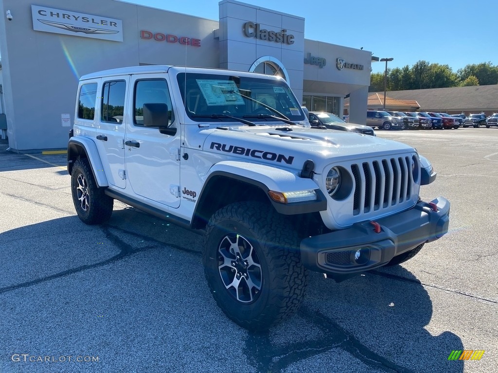 2021 Wrangler Unlimited Rubicon 4x4 - Bright White / Black photo #1