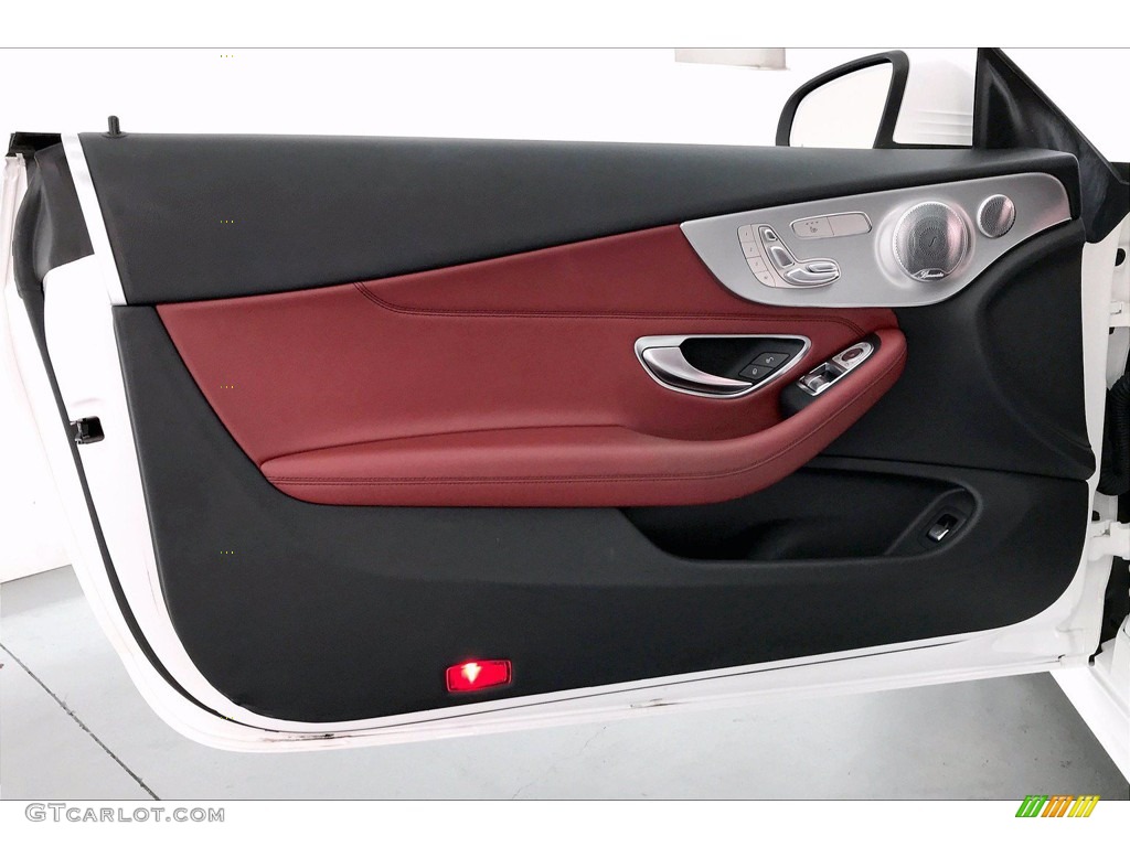 2018 Mercedes-Benz C 300 Coupe Cranberry Red/Black Door Panel Photo #139601268