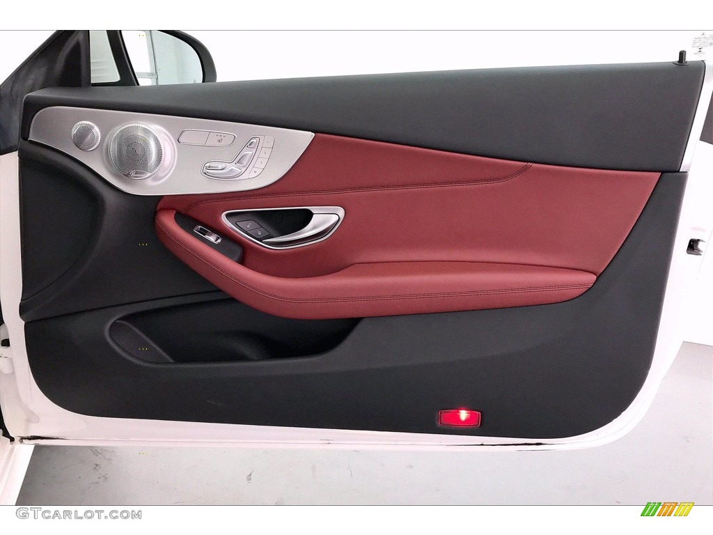 2018 Mercedes-Benz C 300 Coupe Cranberry Red/Black Door Panel Photo #139601345