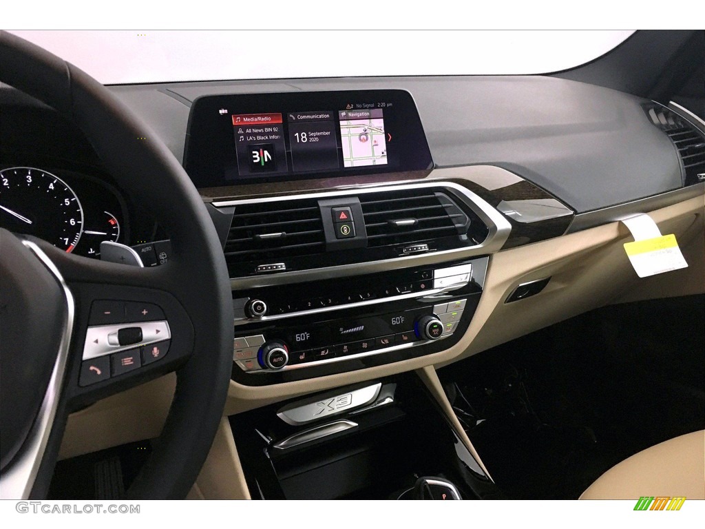2021 BMW X3 sDrive30i Canberra Beige/Black Dashboard Photo #139602302