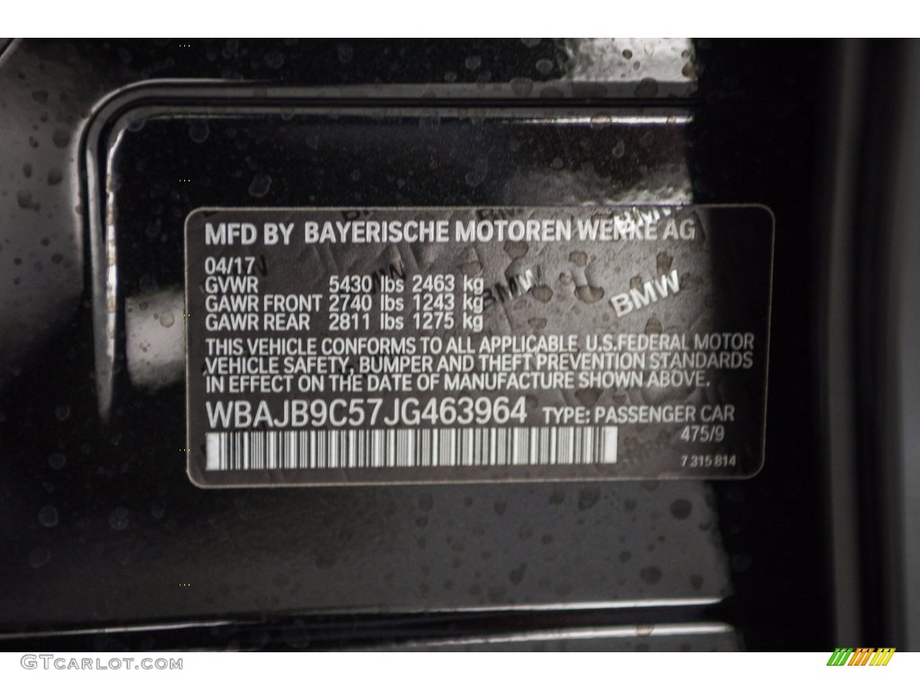 2018 5 Series M550i xDrive Sedan - Black Sapphire Metallic / Black photo #12