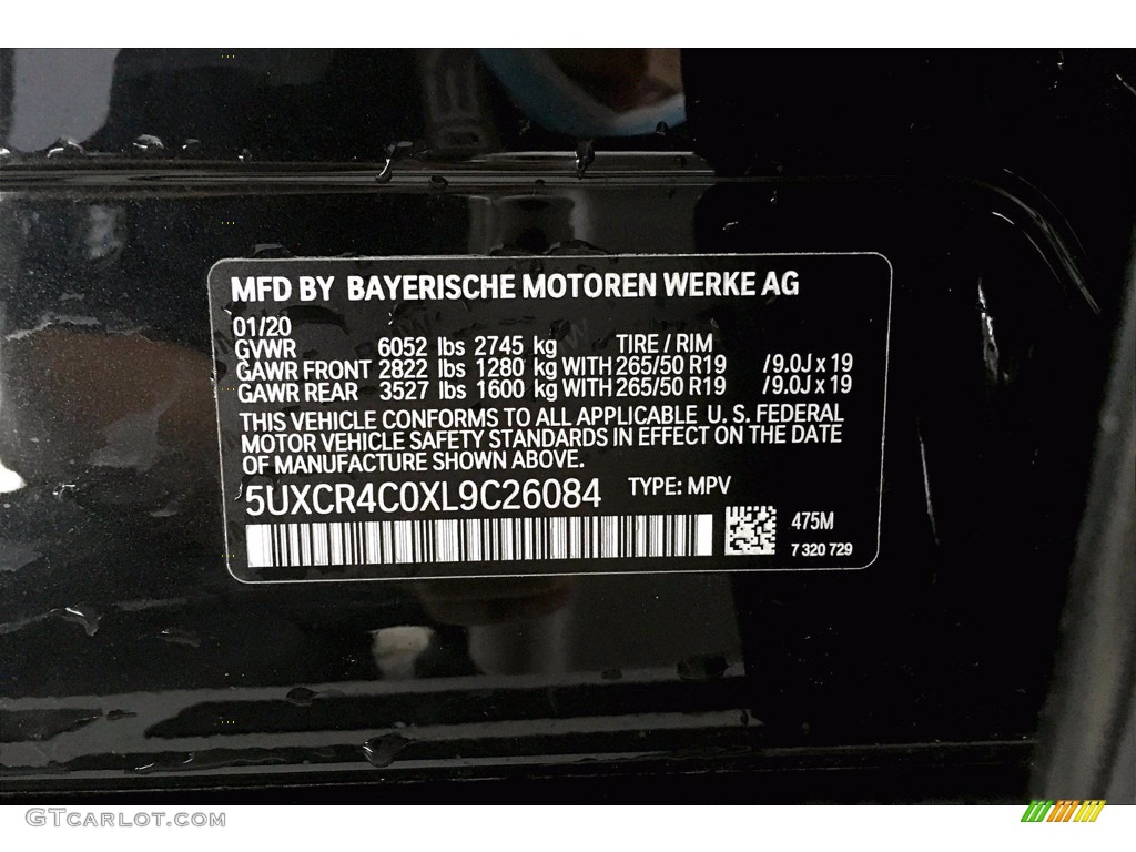 2020 BMW X5 sDrive40i Color Code Photos