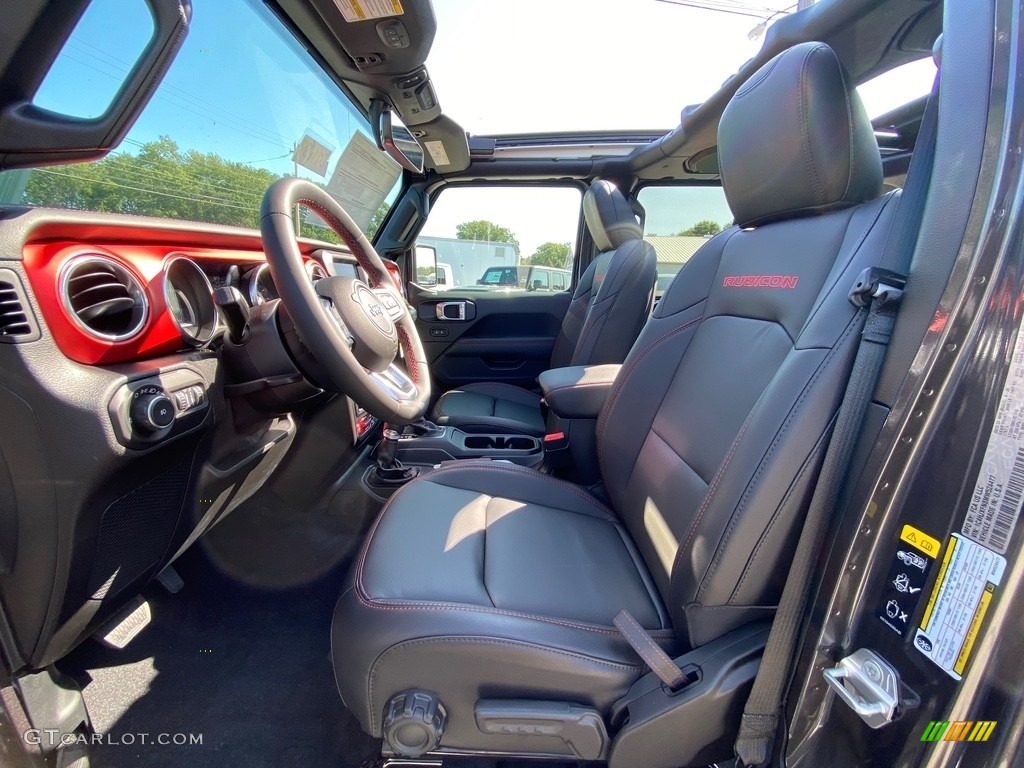 Black Interior 2021 Jeep Wrangler Unlimited Rubicon 4x4 Photo #139604853