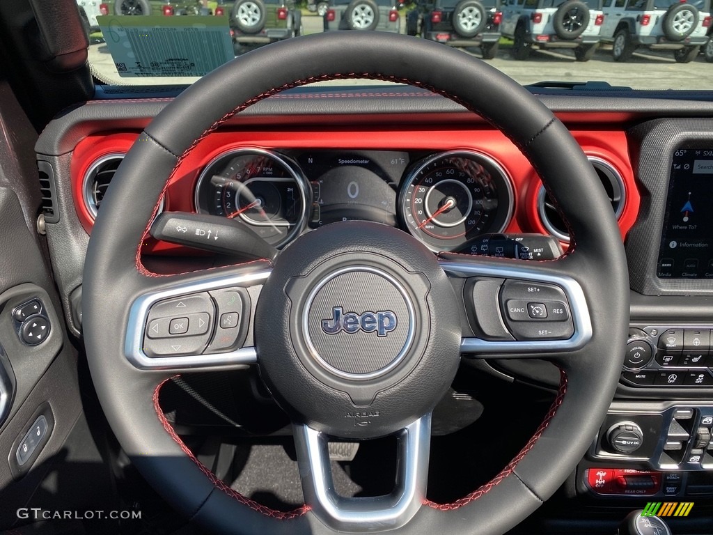 2021 Jeep Wrangler Unlimited Rubicon 4x4 Black Steering Wheel Photo #139604937