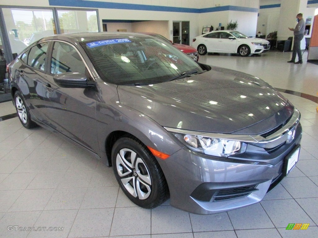 Modern Steel Metallic 2018 Honda Civic LX Sedan Exterior Photo #139606137