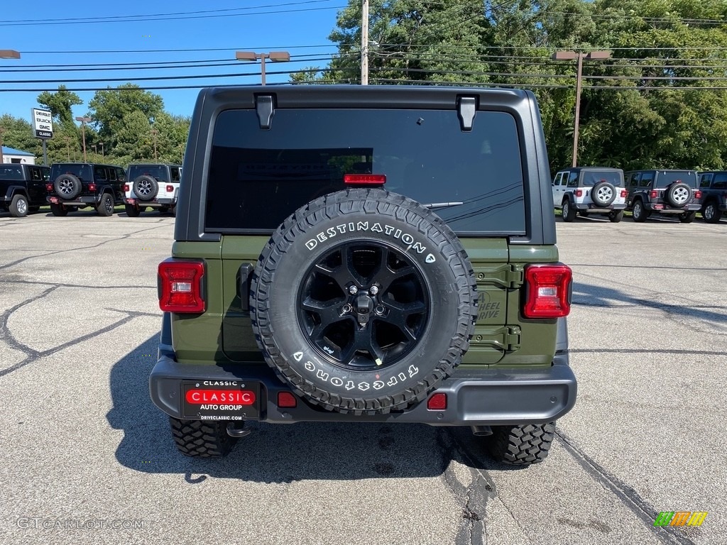 2021 Wrangler Unlimited Willys 4x4 - Sarge Green / Black photo #10
