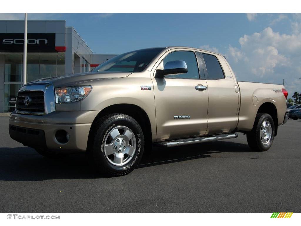 2008 Tundra Limited TRD Double Cab - Desert Sand Mica / Red Rock photo #1