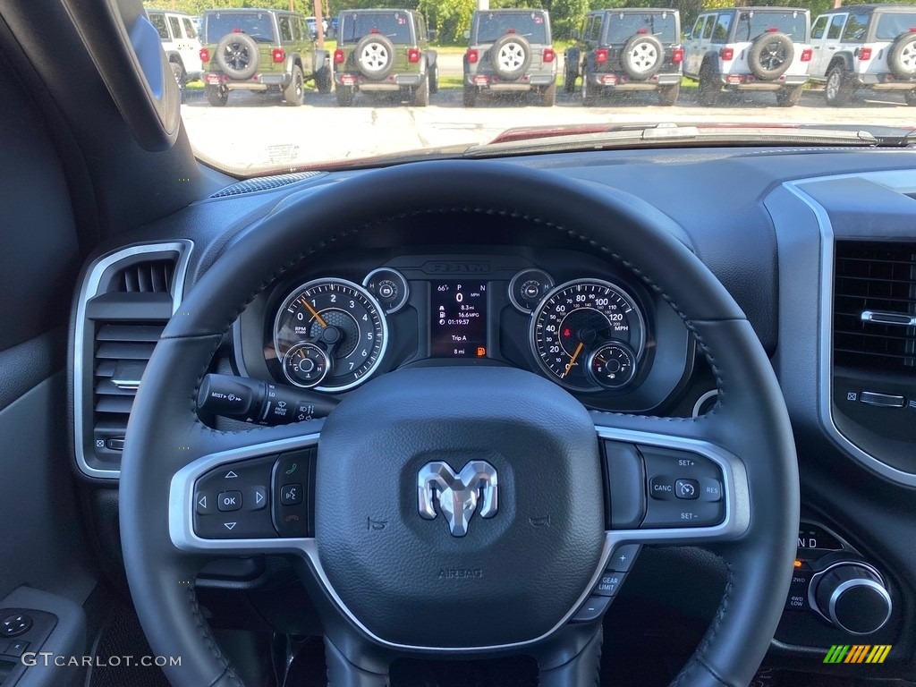 2021 Ram 1500 Big Horn Quad Cab 4x4 Diesel Gray/Black Steering Wheel Photo #139607166