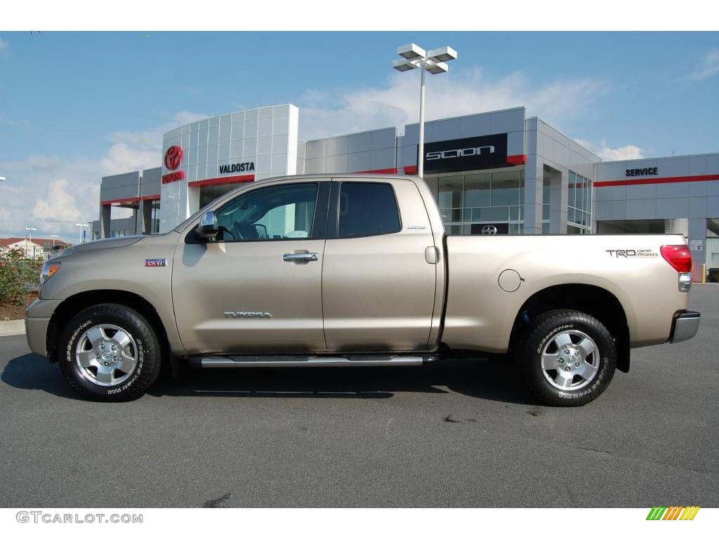 2008 Tundra Limited TRD Double Cab - Desert Sand Mica / Red Rock photo #3