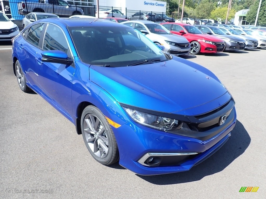 Aegean Blue Metallic 2020 Honda Civic EX Sedan Exterior Photo #139609323