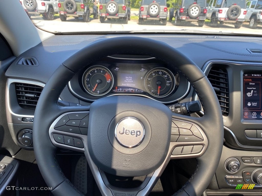 2021 Jeep Cherokee Latitude Lux 4x4 Black Steering Wheel Photo #139609386