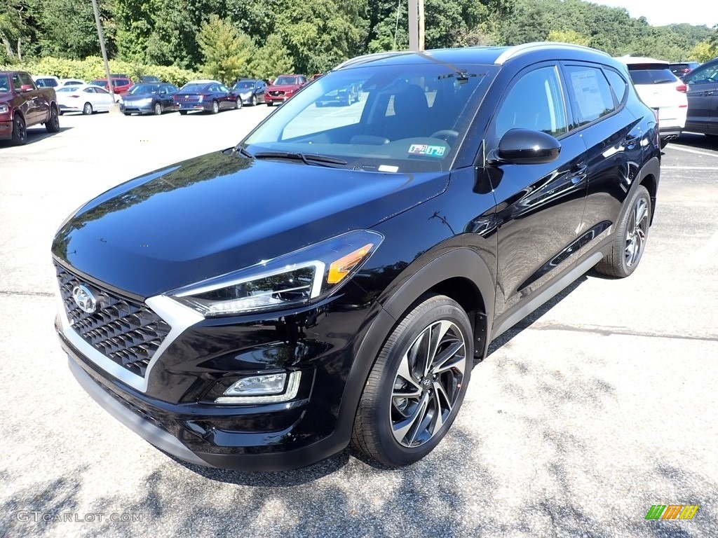 Black Noir Pearl 2021 Hyundai Tucson Sport AWD Exterior Photo #139611042