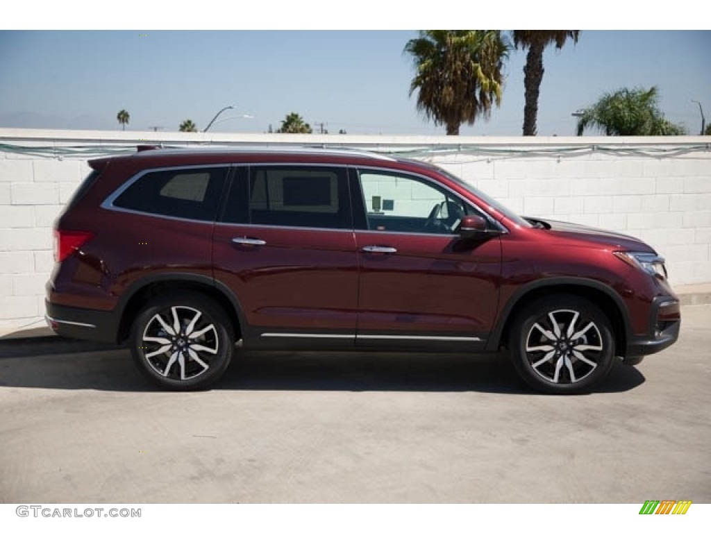 2021 Pilot Elite AWD - Deep Scarlet Pearl / Beige photo #8