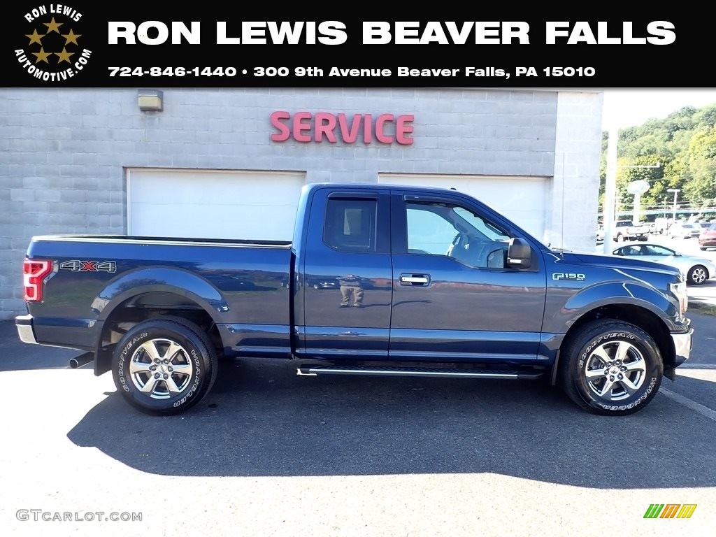 2018 F150 XLT SuperCab 4x4 - Blue Jeans / Earth Gray photo #1