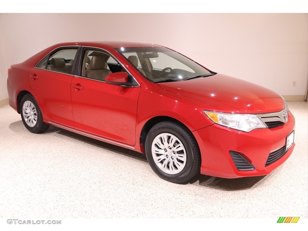 2014 Camry LE - Barcelona Red Metallic / Ivory photo #1