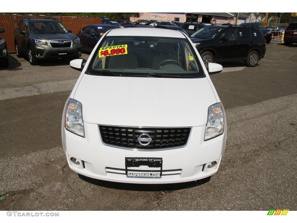 2009 Sentra 2.0 S - Fresh Powder White / Beige photo #2