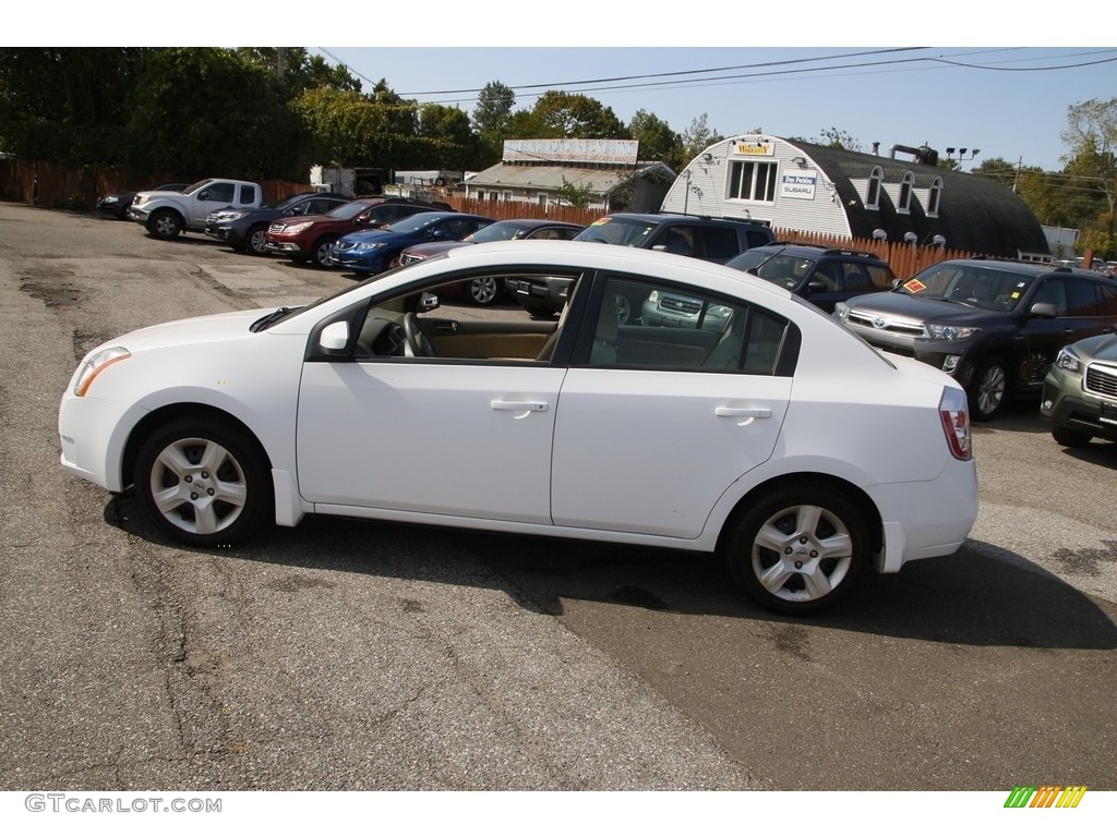 2009 Sentra 2.0 S - Fresh Powder White / Beige photo #8