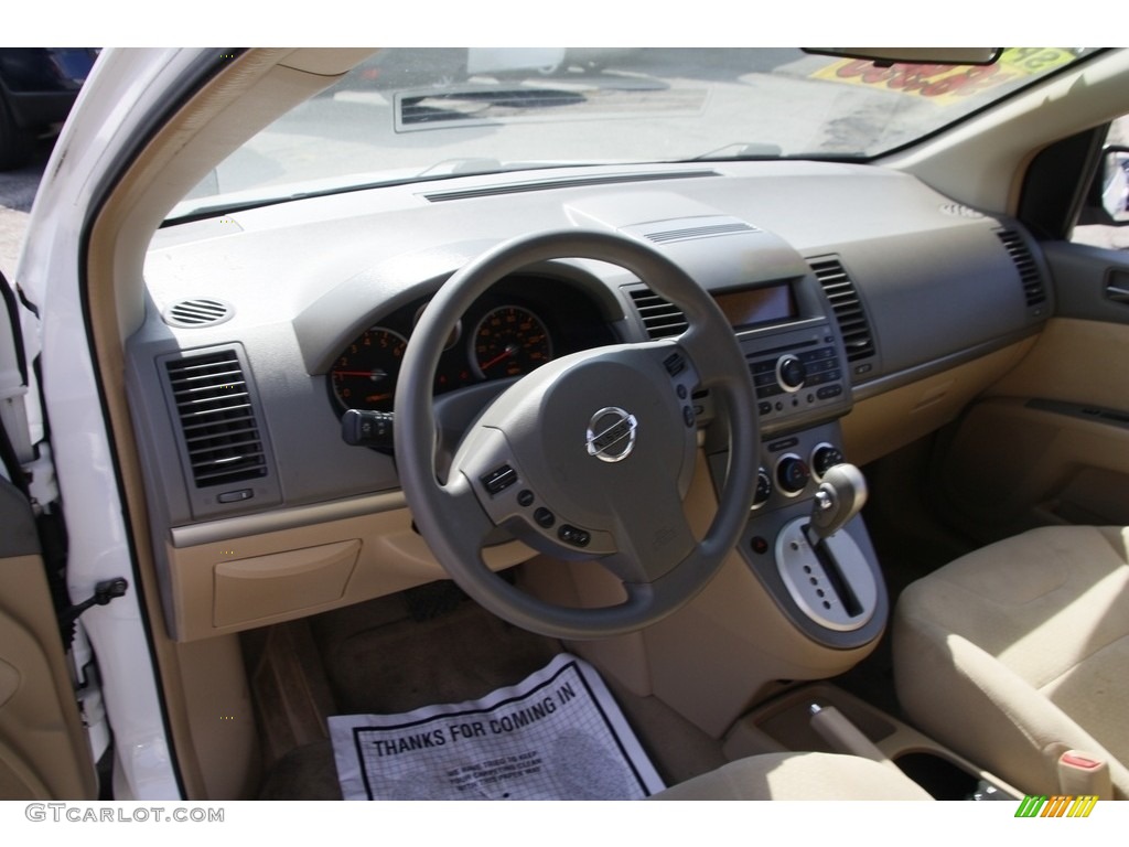 2009 Sentra 2.0 S - Fresh Powder White / Beige photo #10