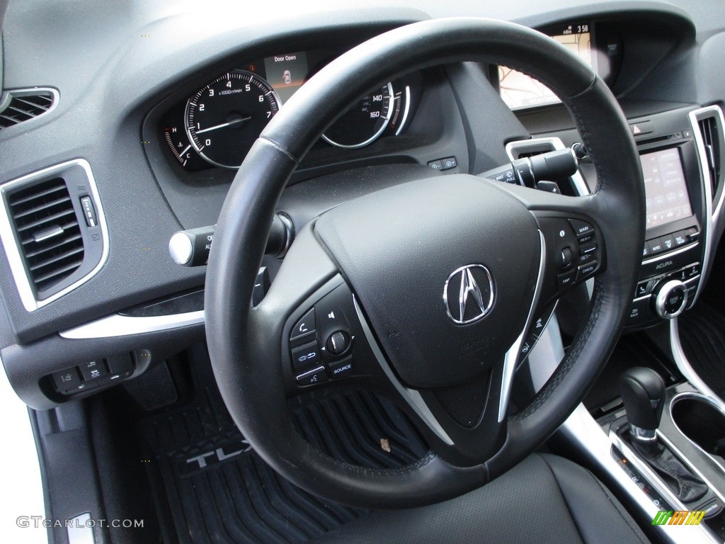 2020 Acura TLX Technology Sedan Ebony Steering Wheel Photo #139619653