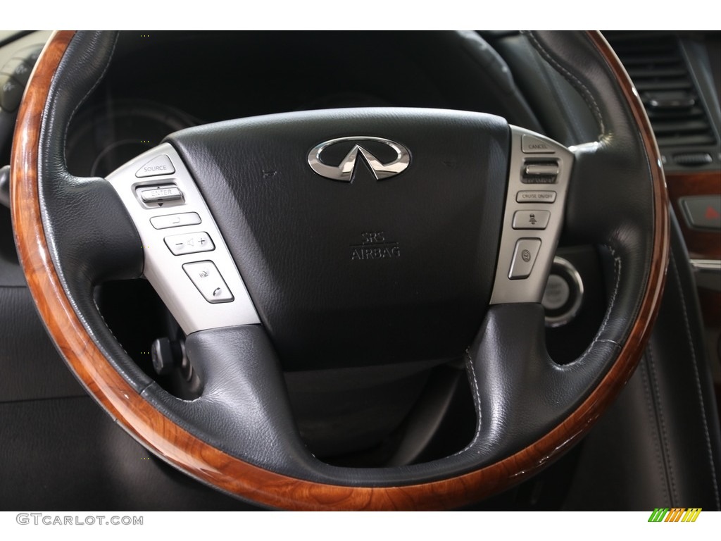 2015 Infiniti QX80 AWD Graphite Steering Wheel Photo #139620823