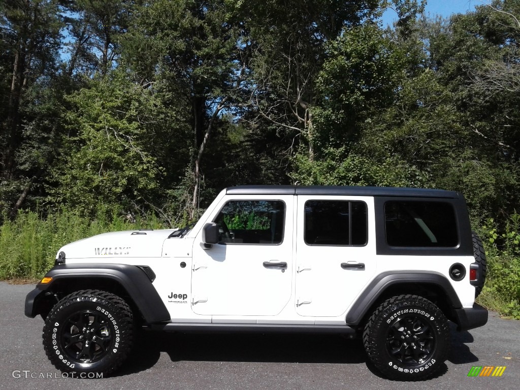 2021 Wrangler Unlimited Willys 4x4 - Bright White / Black photo #1