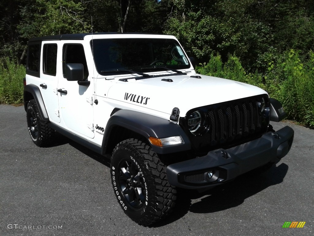 2021 Wrangler Unlimited Willys 4x4 - Bright White / Black photo #4