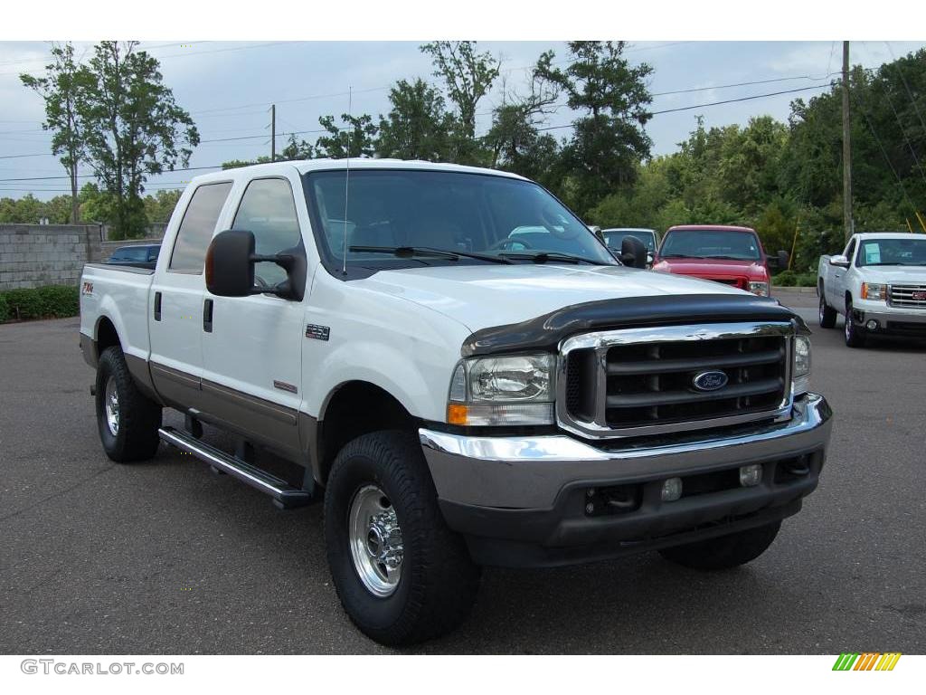 2004 F250 Super Duty Lariat Crew Cab 4x4 - Oxford White / Medium Parchment photo #1