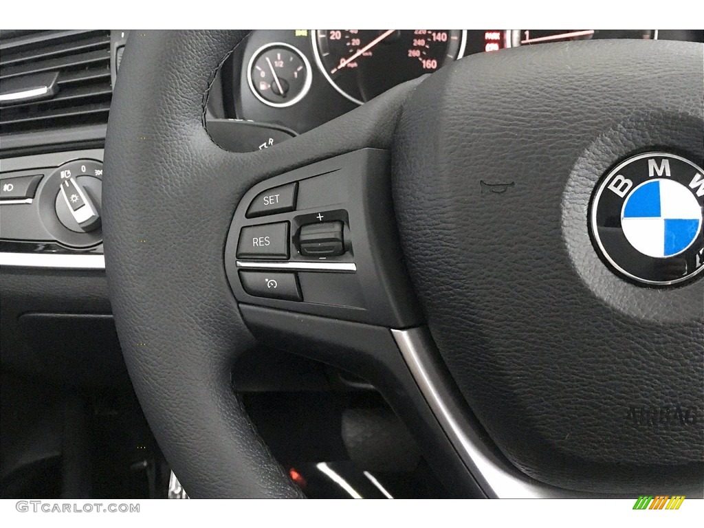2017 BMW X3 sDrive28i Black Steering Wheel Photo #139624771