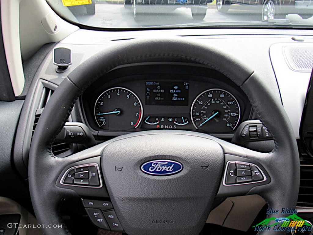 2018 Ford EcoSport Titanium Medium Light Stone Steering Wheel Photo #139627135