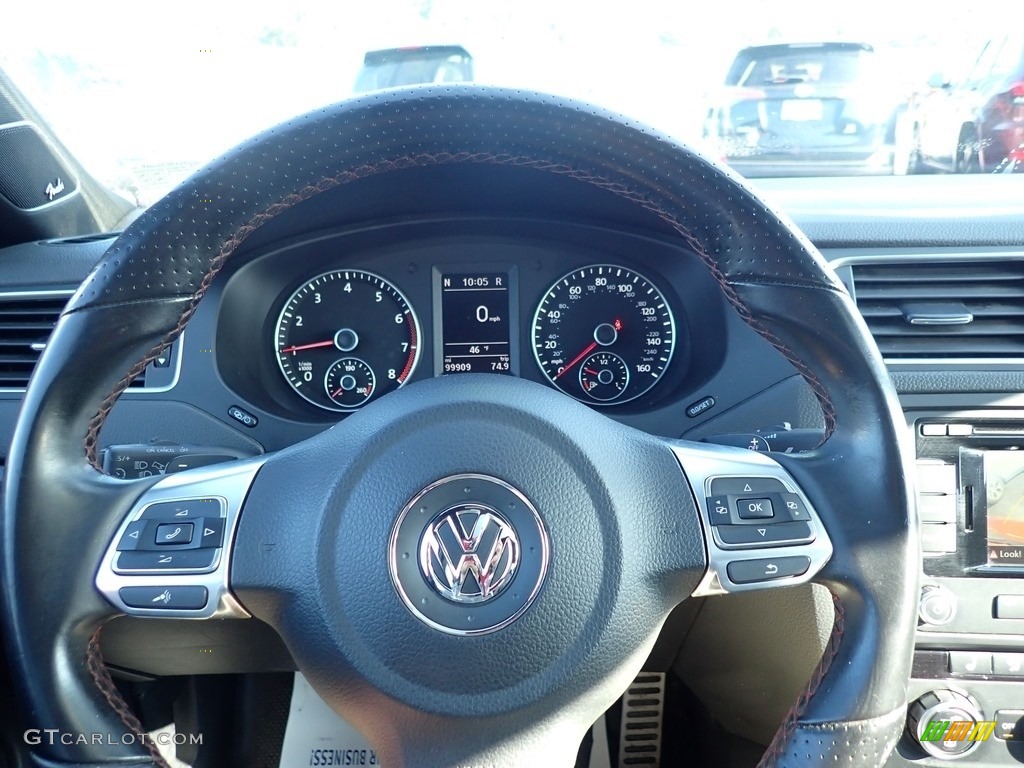 2014 Volkswagen Jetta GLI Titan Black Steering Wheel Photo #139628809
