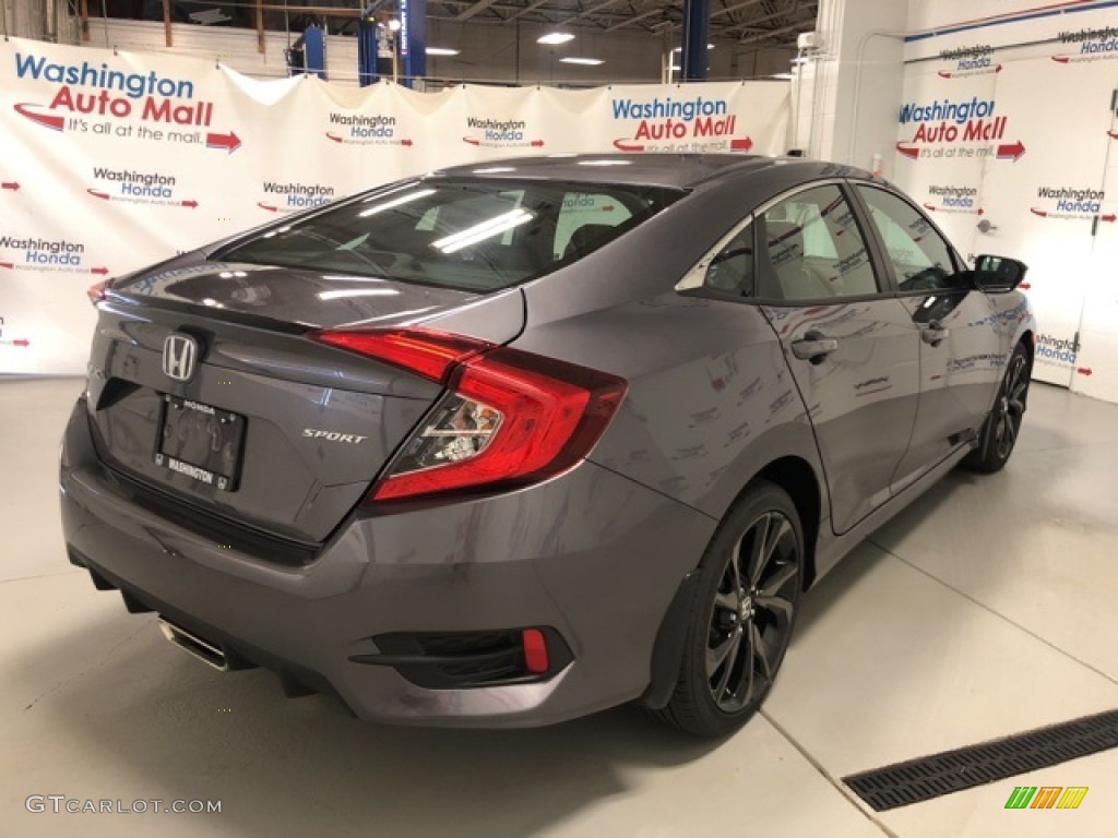 2020 Civic Sport Sedan - Modern Steel Metallic / Black photo #3